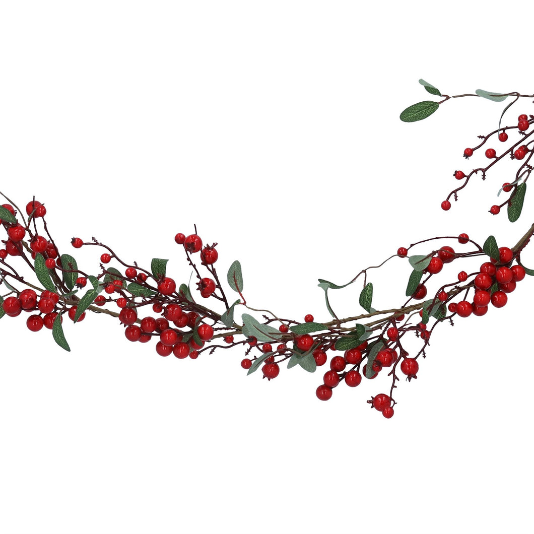 Red Berry & Rosehip with Foliage Garland