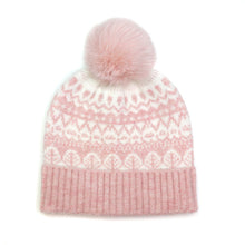 Load image into Gallery viewer, Pale Pink Fair Isle Hat
