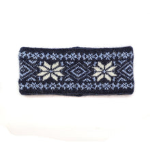 Load image into Gallery viewer, Navy Nordic Starflower Fleece Lined Headband
