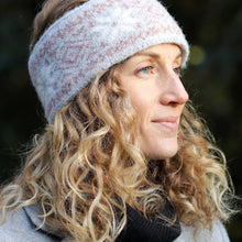 Load image into Gallery viewer, Grey Nordic Starflower Fleece Lined Headband
