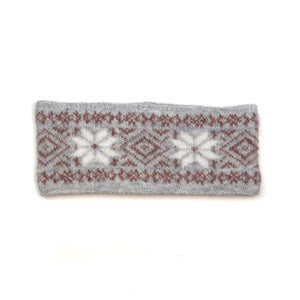 Grey Nordic Starflower Fleece Lined Headband