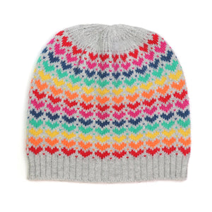 Rainbow Hearts/Grey Beanie Hat