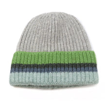 Load image into Gallery viewer, Denim/Grey/Green Mix Multi Stripe Rib Turn Up
