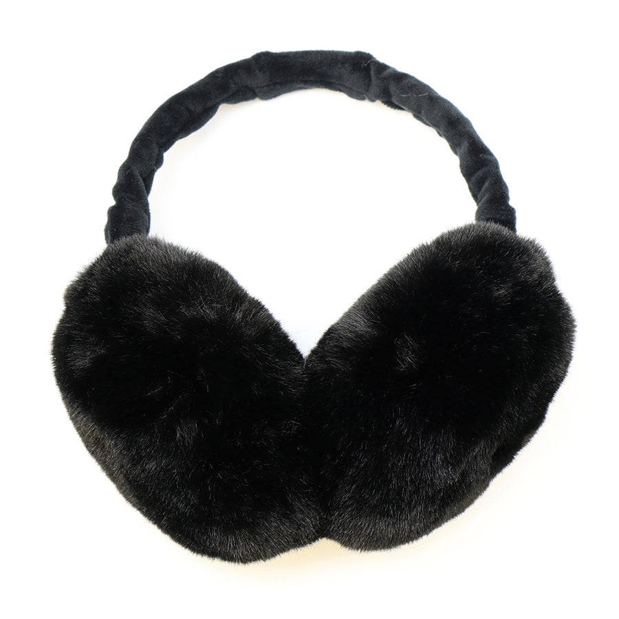 Black  Faux Fur Folding Ear Muffs