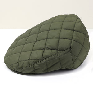 Men's Khaki Quilted Shower Proof Flat Cap