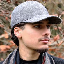 Load image into Gallery viewer, Men's Grey Herringbone Twill Baseball Cap
