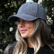 Load image into Gallery viewer, Men's Grey Herringbone Twill Baseball Cap
