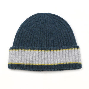 Men's Recycled Poly/Wool Blend Teal Rib Knit Hat