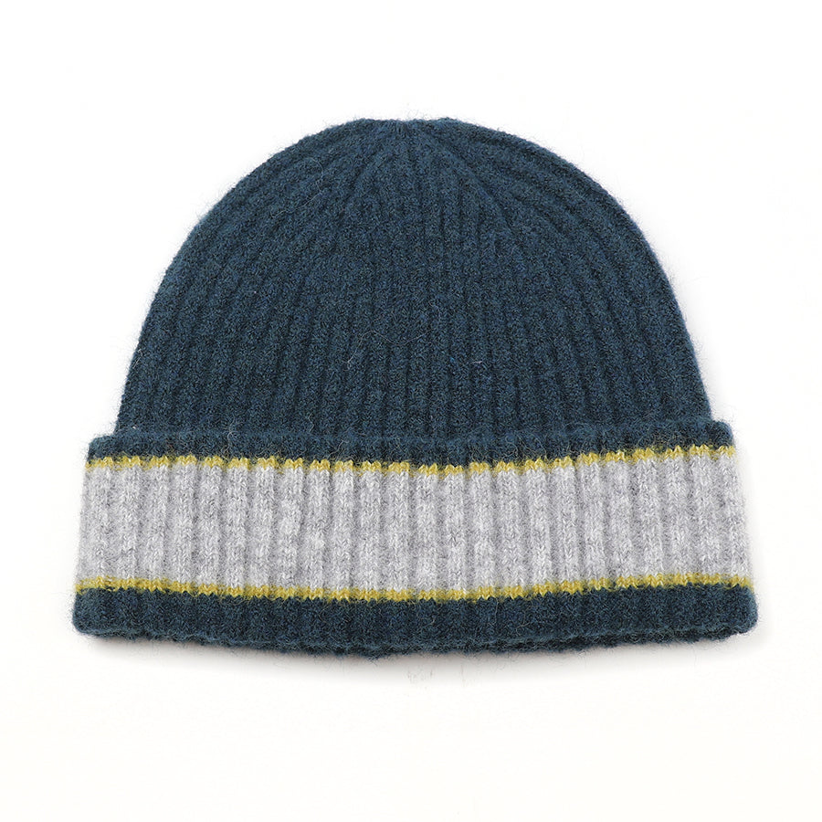 Men's Recycled Poly/Wool Blend Teal Rib Knit Hat