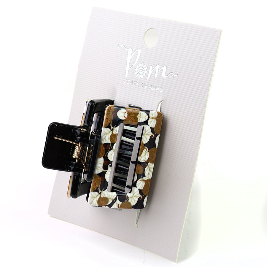 Retro Leaf Print Medium Claw Clip