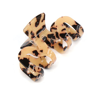 Caramel/Black Mix Wave Claw Clip