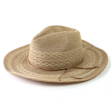 Load image into Gallery viewer, Natural Summer Packable Fedora Hat
