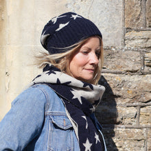 Load image into Gallery viewer, Estelle Navy Blend Star Beanie
