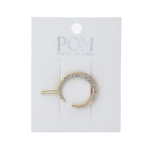 Load image into Gallery viewer, Golden Crystal Crescent Moon Hair Clip
