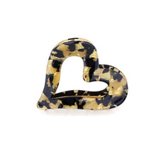 Load image into Gallery viewer, Tortoiseshell &amp; Gold Heart Claw Clip
