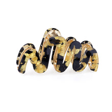 Load image into Gallery viewer, Tortoiseshell &amp; Gold Wave Claw Clip

