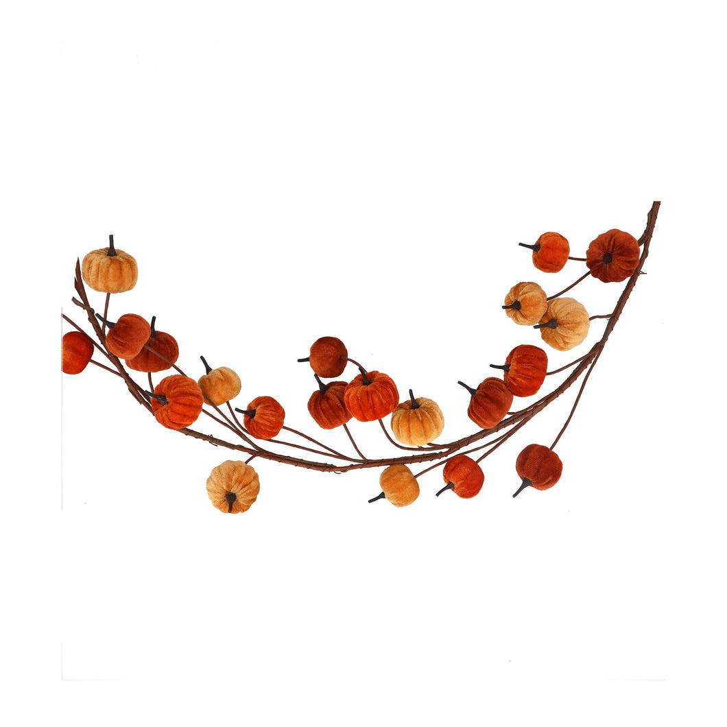 Autumn Velvet Pumpkin Garland 150cm