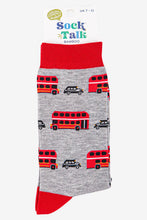 Load image into Gallery viewer, Men&#39;s Bamboo Socks Red Bus &amp; Black Cab
