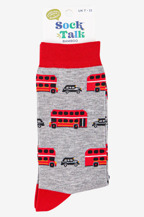 Men's Bamboo Socks Red Bus & Black Cab