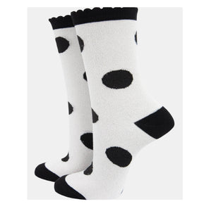 Women's Cotton Glitter Socks Large Polka Dot Spots