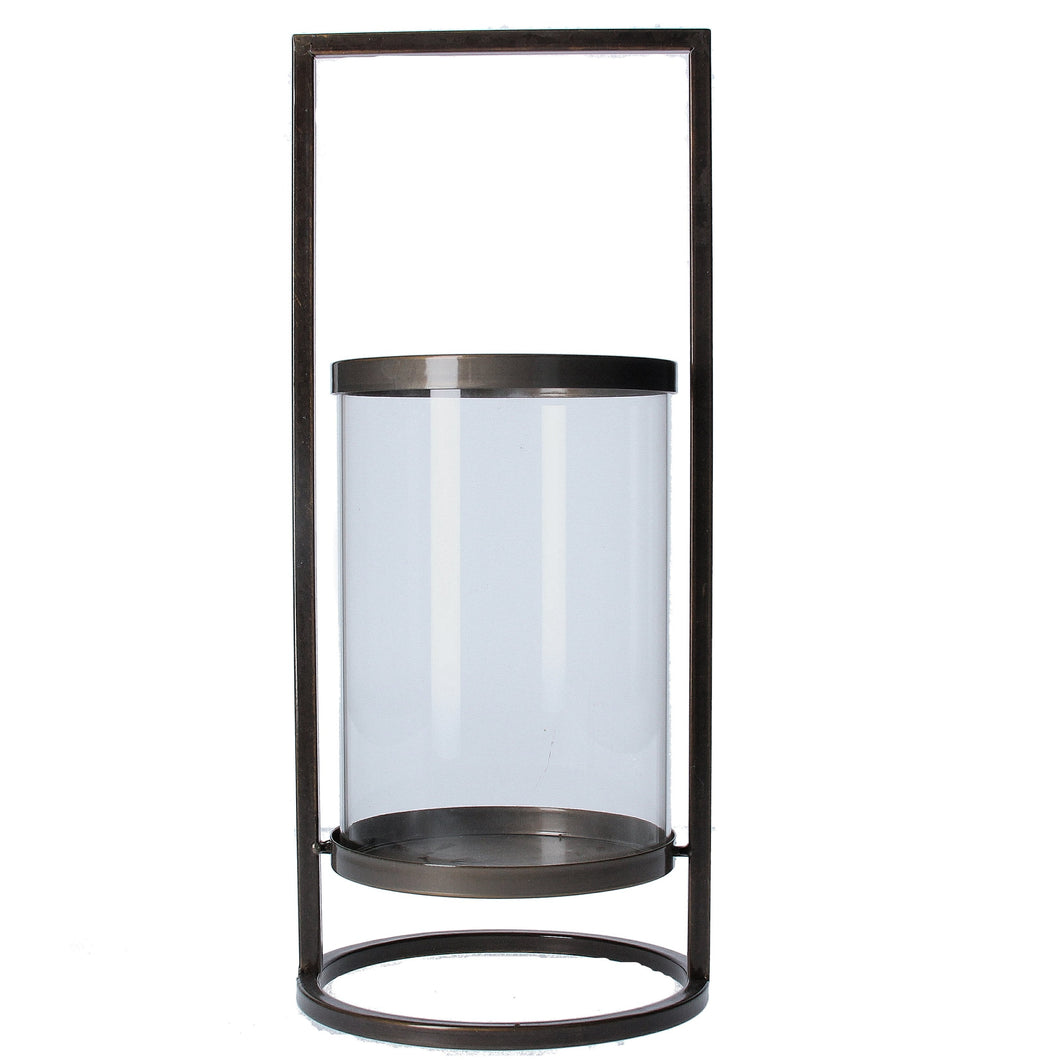 Bronze Metal/Glass Lantern Large