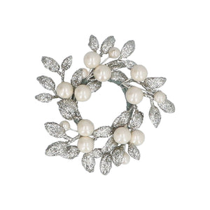 Champagne Glitter & Pearl Candle Ring Sml