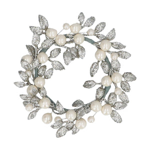 Champagne Glitter & Pearl Candle Ring Lrg