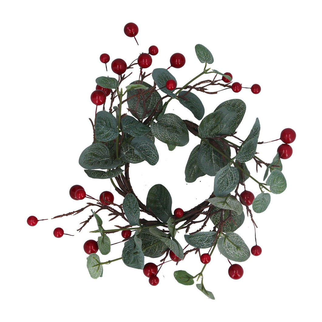 Eucalyptus/Red Berry Candle Ring Lrg