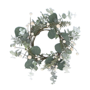 Eucalyptus/White Berry Candle Ring Lrg
