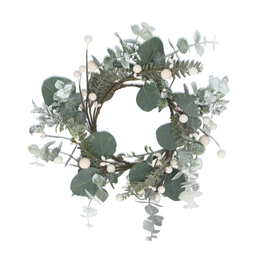 Eucalyptus/White Berry Candle Ring Lrg