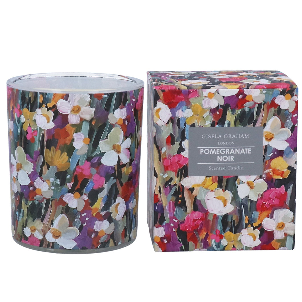 Abstract Flowers Scented Candle Pot