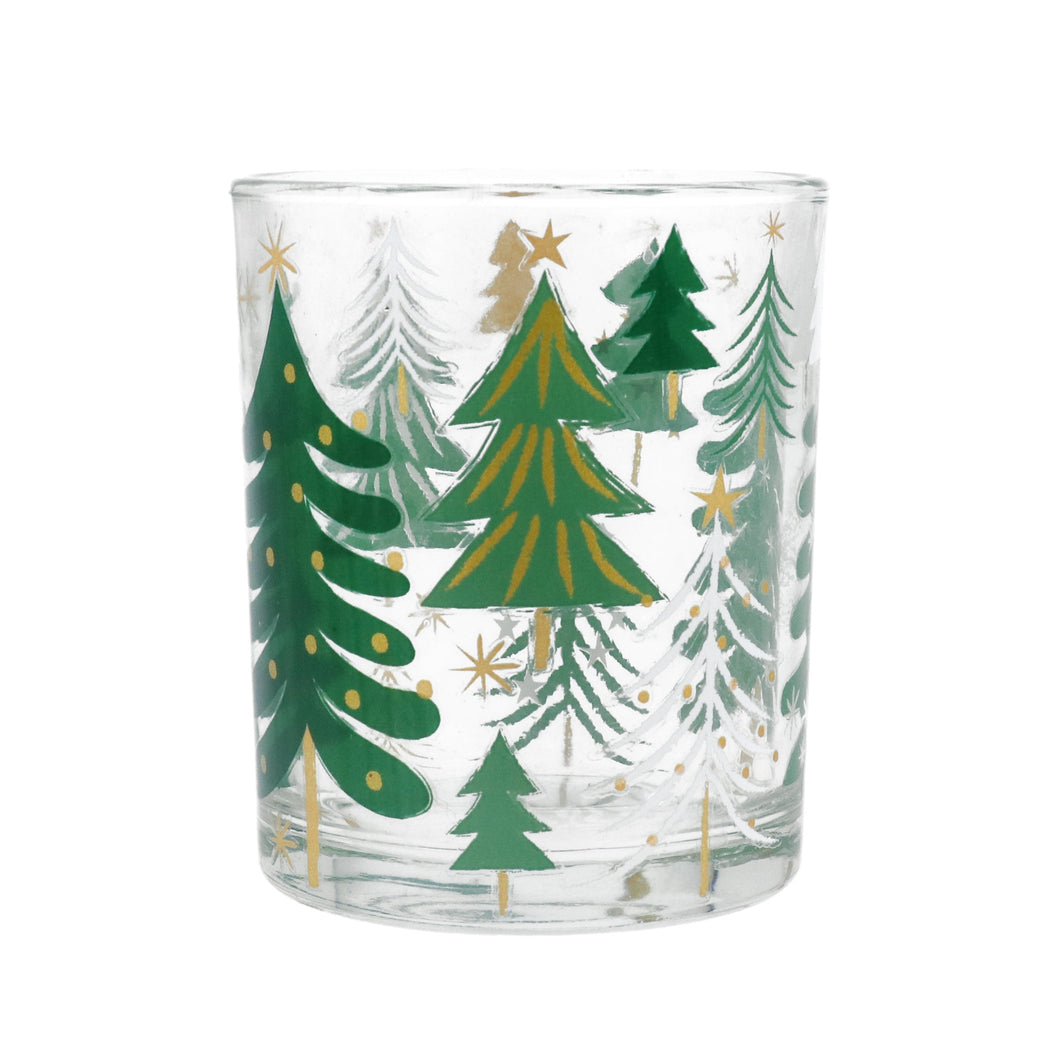 Green Trees Candle Holder