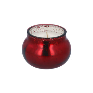 Red Glass Pot with Candle