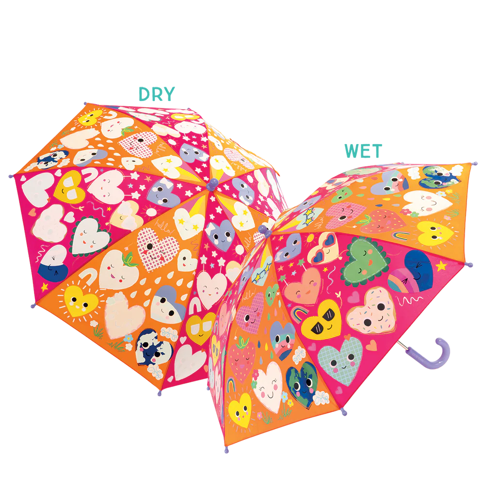 Colour Changing Umbrella - Hearts