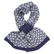 Load image into Gallery viewer, Dark Denim Retro Check Pull Through Scarf
