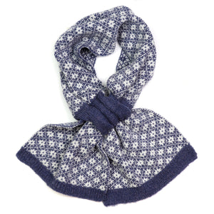 Dark Denim Retro Check Pull Through Scarf