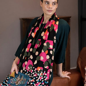 Multicoloured Gradient Spot Print Scarf