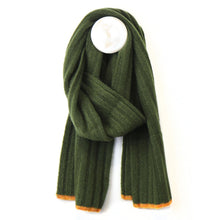 Load image into Gallery viewer, Dark Olive Men&#39;s Wool Blend Scarf
