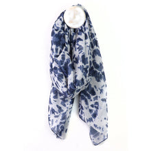 Load image into Gallery viewer, White and Blue Blend Tie-Dye Scarf
