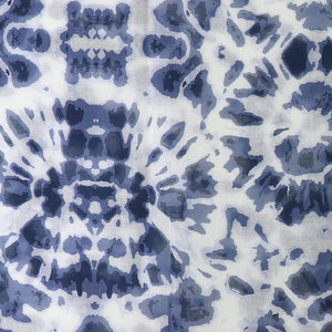 White and Blue Blend Tie-Dye Scarf
