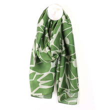 Load image into Gallery viewer, Green and Ecru Recycled Blend Shape Print Scarf
