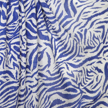 Load image into Gallery viewer, Bamboo Blue/White Zebra Print Scarf
