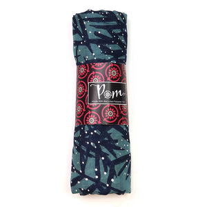 Teal Green Paisley Leaf Silhouette Scarf