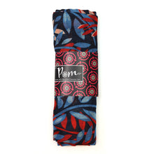 Load image into Gallery viewer, Navy/Burgundy Mix Leaf Vines Print Scarf
