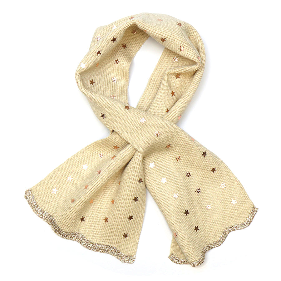 Cream Fine Knit Pull Through Scarf
