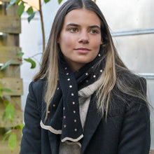 Load image into Gallery viewer, Black Fine Knit Pull Through Scarf
