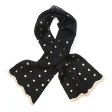 Load image into Gallery viewer, Black Fine Knit Pull Through Scarf
