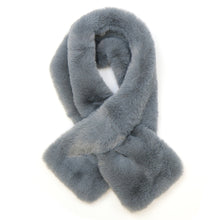 Load image into Gallery viewer, Dark Grey Faux Fur Pull Through Scarf
