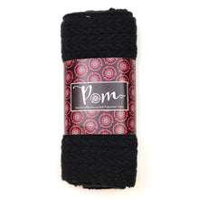 Load image into Gallery viewer, Black Recycled Yarn Herringbone Cable Knit Scarf
