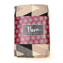 Load image into Gallery viewer, Black/Mushroom Mix Chevron Cotton Blend Scarf
